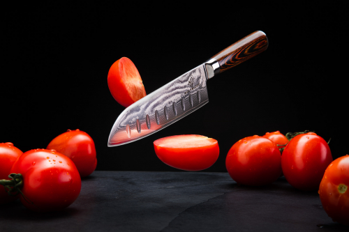 Wolfblood Zeuß Santoku Damastmesser Küchenmesser LH Lifestyle Kochmesser